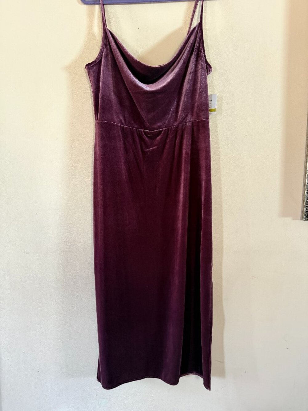 NWT Women's Taylor Dress Cowlneck Velvet Midi Wine Dress Size 14 2991M - Picture 2 of 16